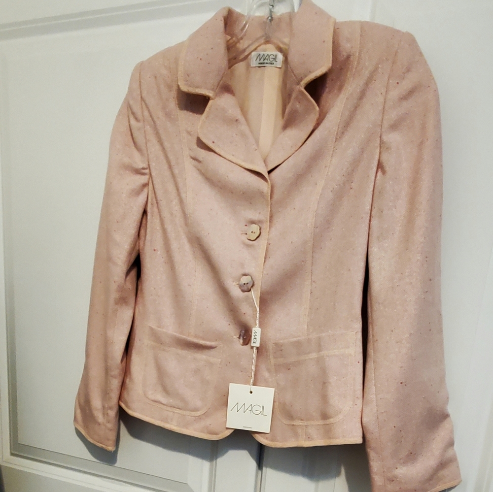 NWT-MAGIL BUTTON'S UP YOUTH GIRLS PEACHY PINK BLAZER JACKET- ITALY10- - Picture 13 of 15